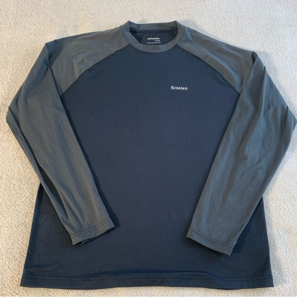Simms Men’s Lightweight Baselayer Pullover Over Shirt Black Size XL